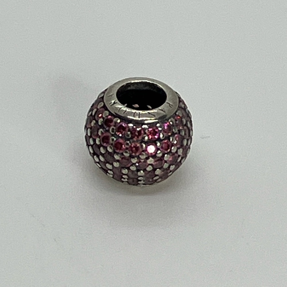 Pandora Sterling Silver & Cz Pink Pavé Lights Charm 791051PCZ Retired